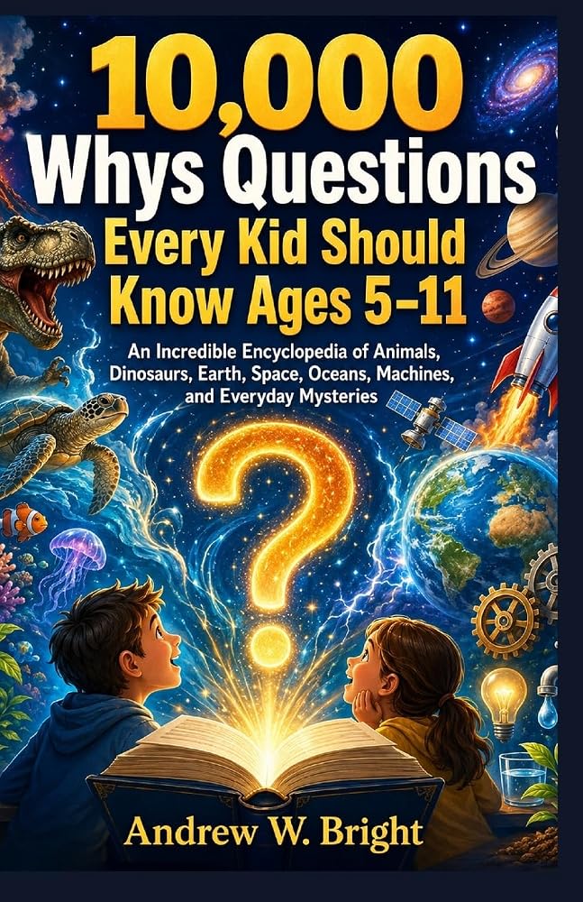 10,000 Whys Questions Every Kid Should Know Ages 5–11: An Incredible Encyclopedia of Animals, Dinosaurs, Earth, Space, Oceans, Machines, and Everyday Mysteries. (The Whys Series) cover image