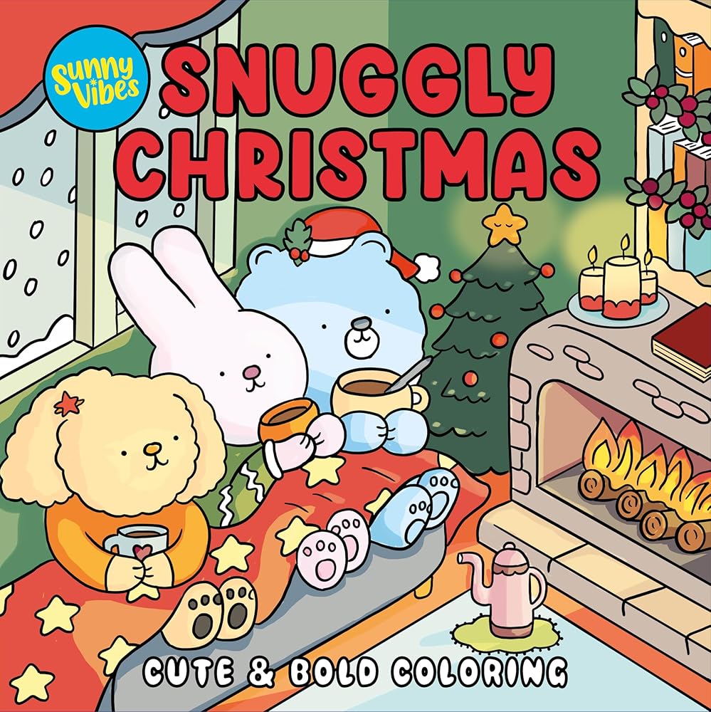 Snuggly Christmas Coloring Book – Cozy Holiday Scenes to Color – 20 Perforated Pages, Thick Art Paper with Built-In Page Shield – Festive Gift for Kids, Teens & Adults (Vibes) cover image