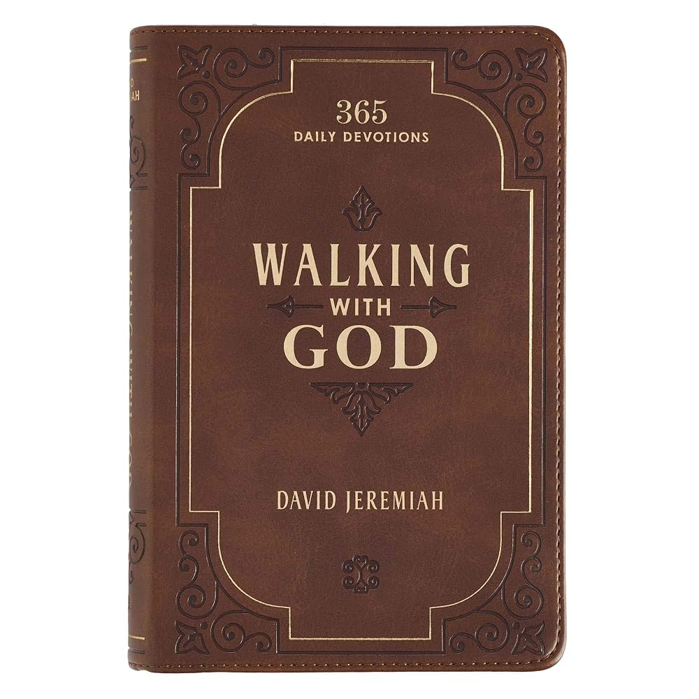 Walking with God Devotional - Brown Faux Leather Daily Devotional for Men & Women 365 Daily Devotions cover image