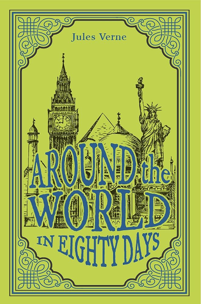 Around the World in Eighty Days, Jules Verne Classic Novel, (Phileas Fogg, Adventure, Travel Tale), Ribbon Page Marker, Perfect for Gifting cover image