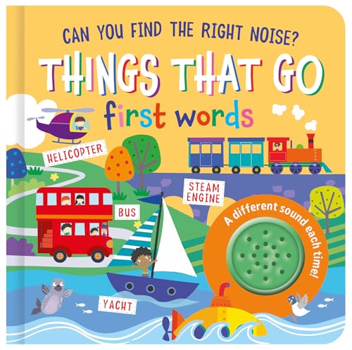 North Parade Publishing Things That Go Sound Book, First Words Transport Book with Button Sounds, Ages 3-7 Years cover image