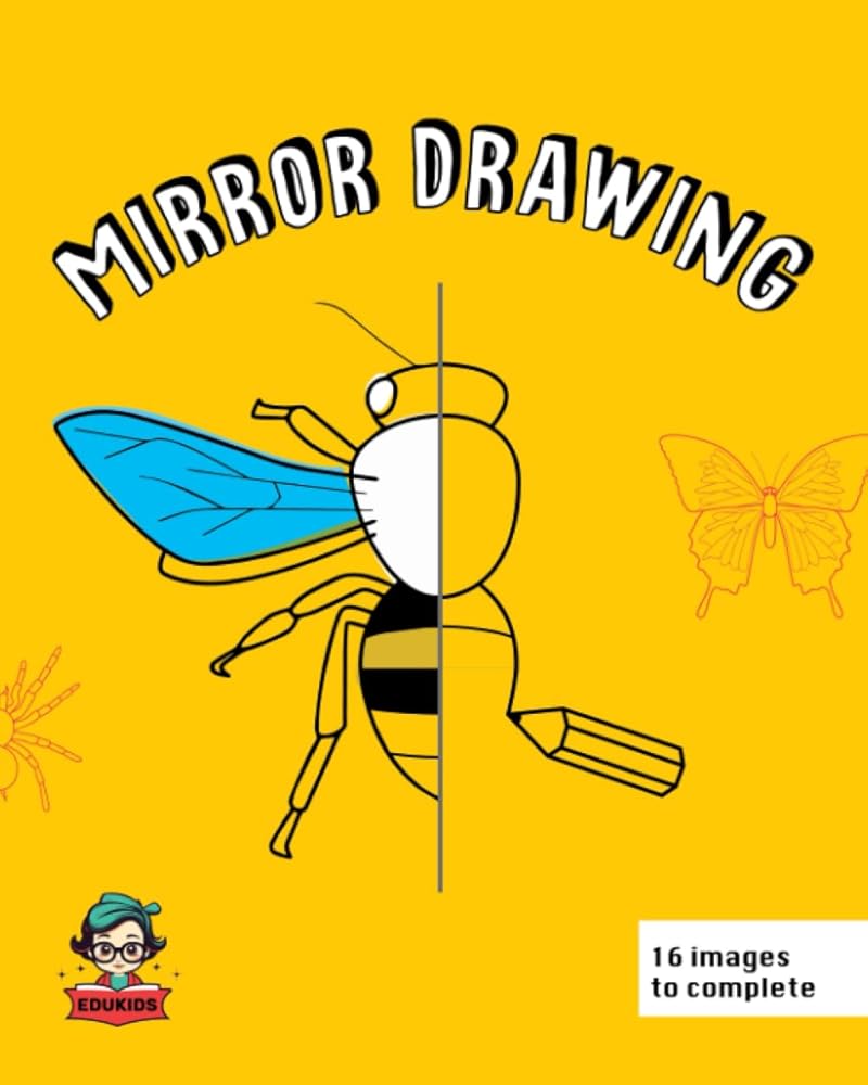 Mirror Drawing: Symmetry Drawing Activity Book for all ages to develop reproduction and symmetric drawing skills cover image