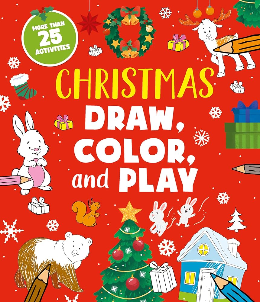 Christmas Draw, Color, and Play: More Than 25 Activities (Clever Activity Book) cover image