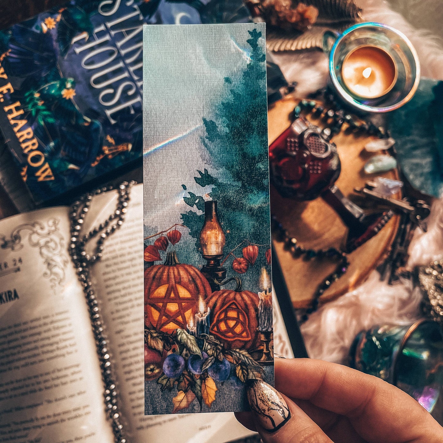 Mirkwood Scribes - Spooky Season Fall Jack-O-Lantern Bookmark