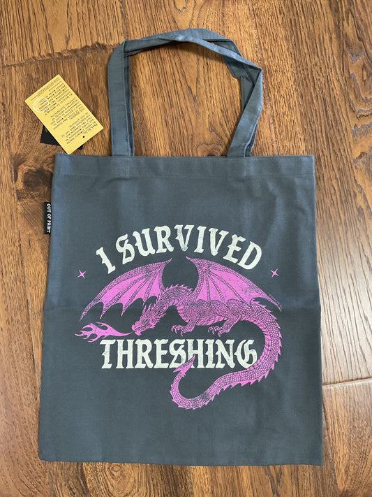 Fourth Wing I Survived Threshing Pink Dragon Tote Bag