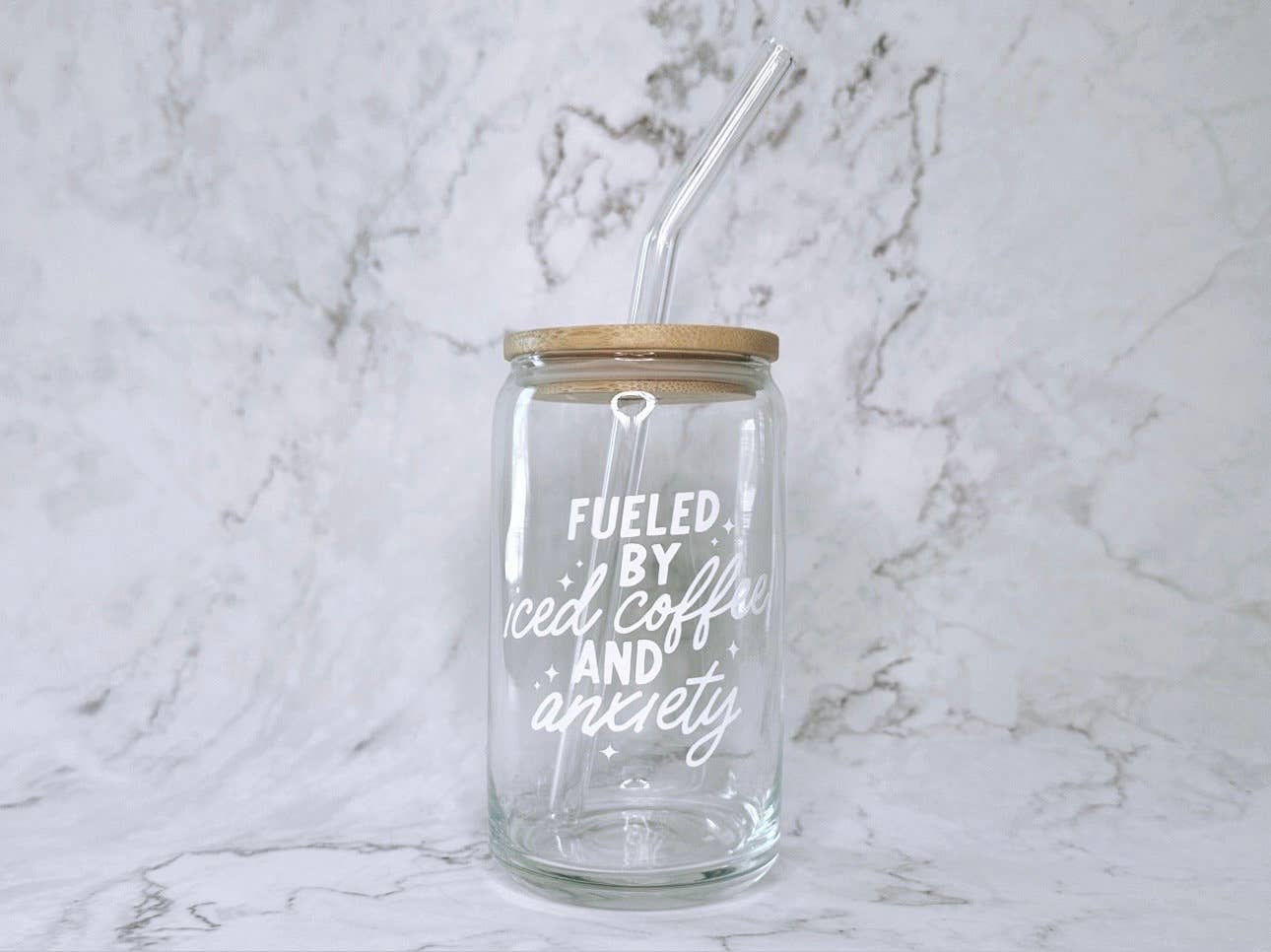 256 Craft Co - Fueled By Iced Coffee And Anxiety Can Glass 16 Oz