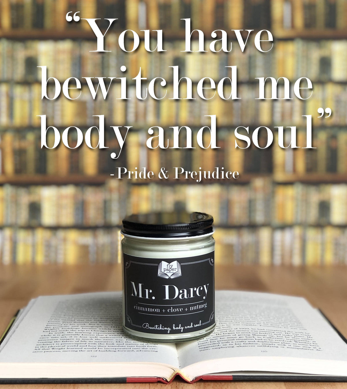 Fly Paper Products - Mr Darcy 9oz Glass Candle Cinnamon + Clove + Nutmeg
