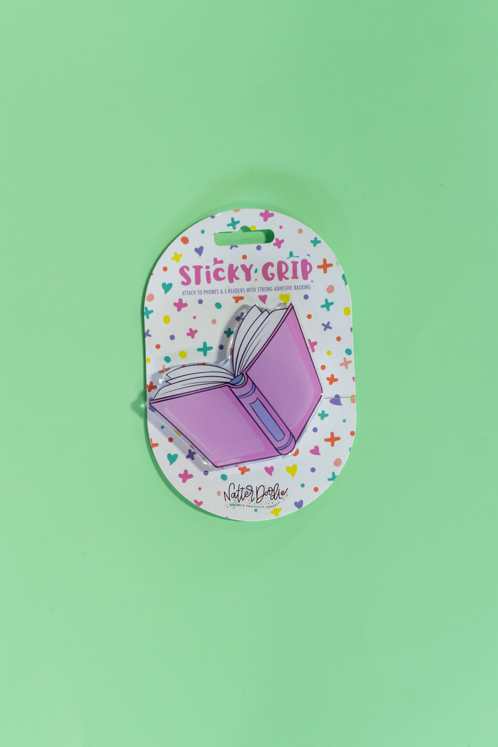 NatterDoodle - Call Me Bookish Phone Grip Reading Teacher Book Library Pink