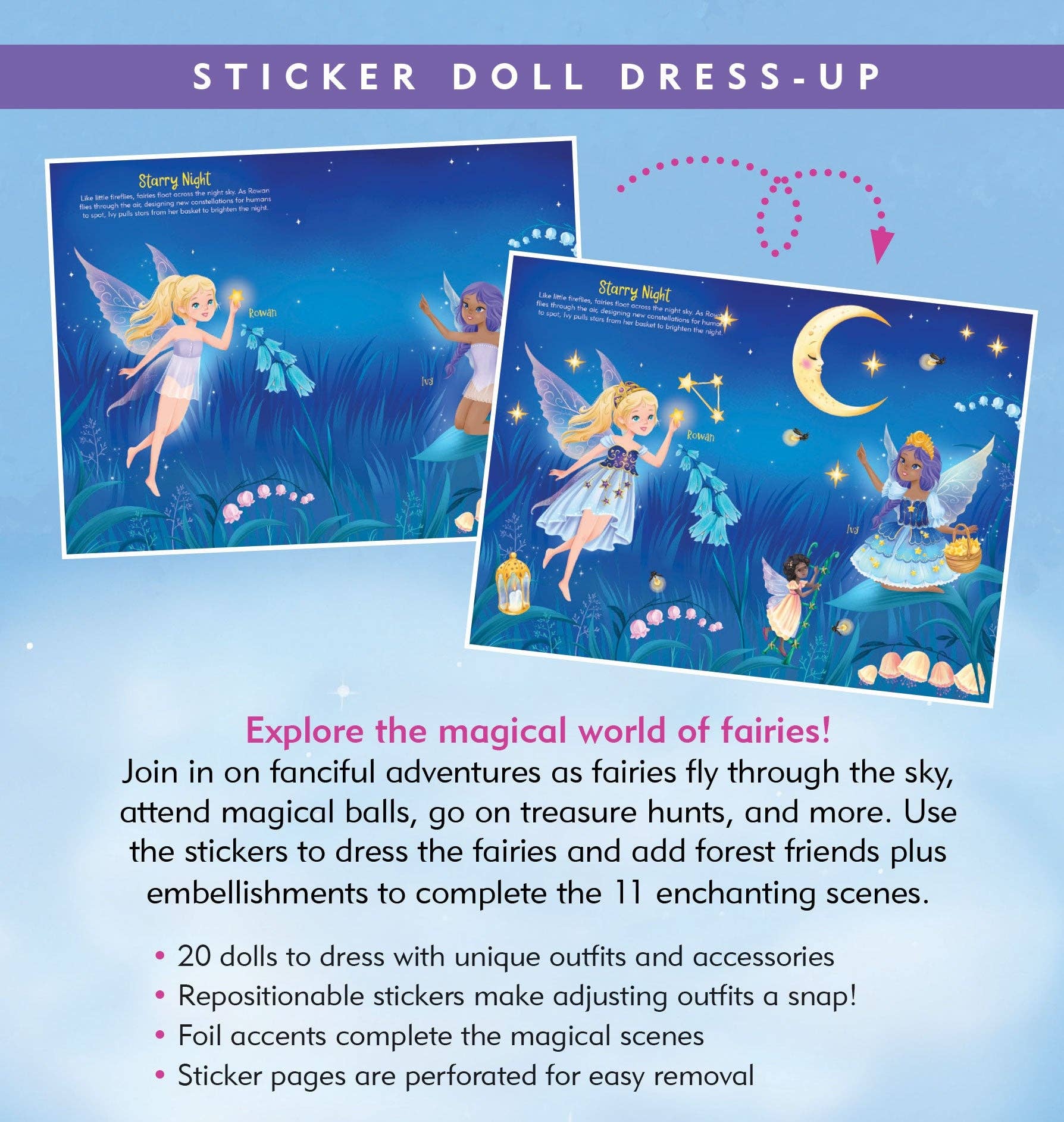 Peter Pauper Press - Fairies Sticker Doll Dress-Up Book
