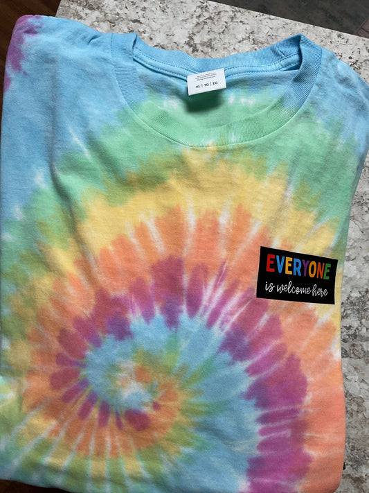 Rainbow color tie dyed shirt