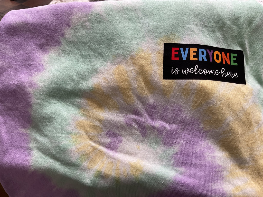 Rainbow color tie dyed shirt