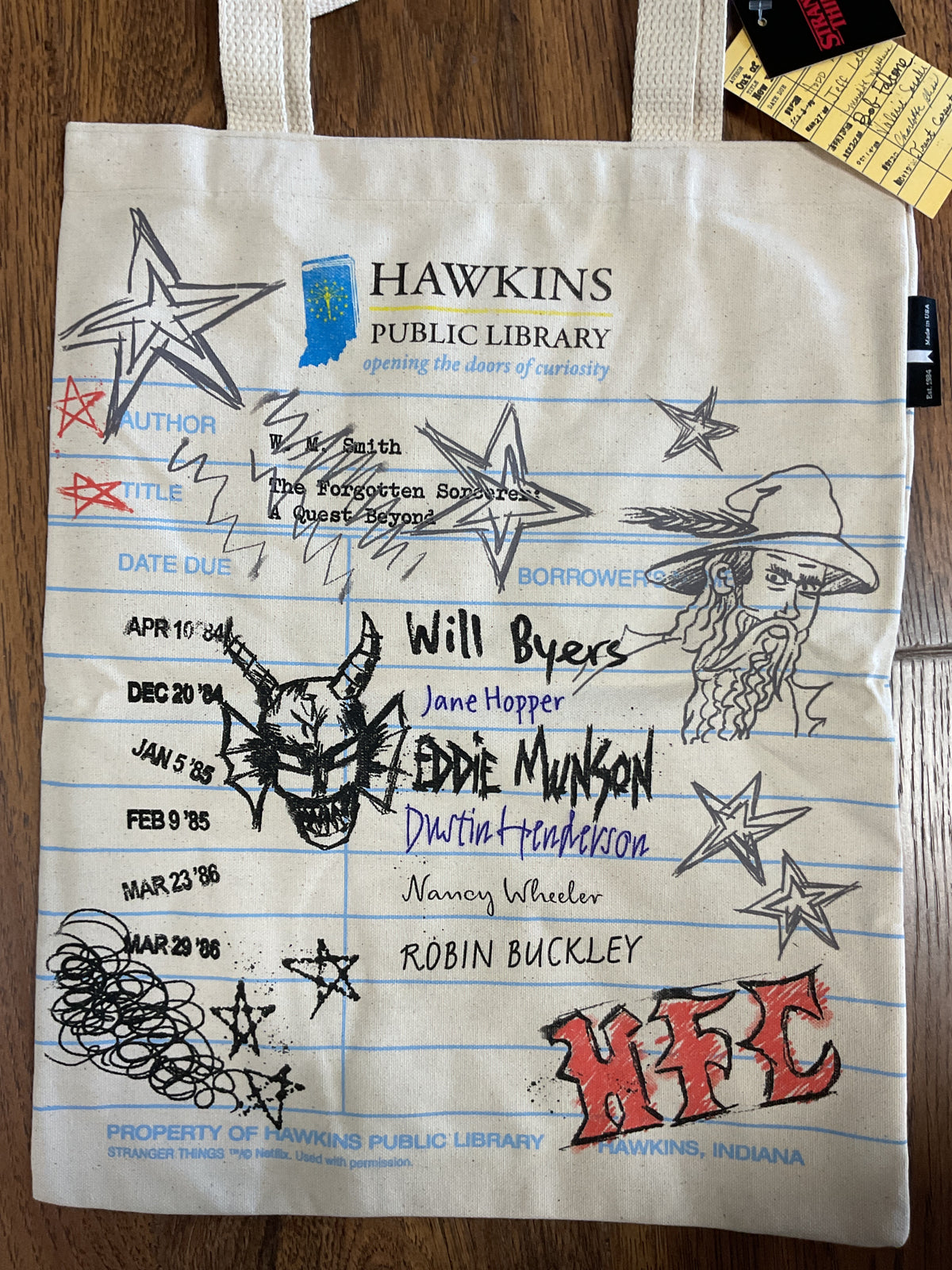 Stranger Things Hawkins Public Library Tote