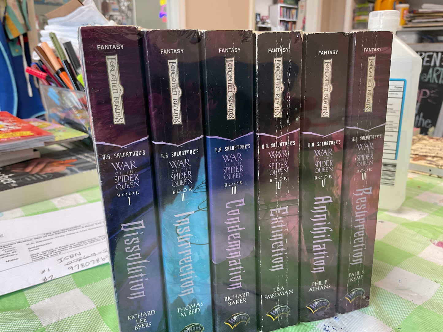 RA Salvatore’s war of the spider queen 6 volume set.