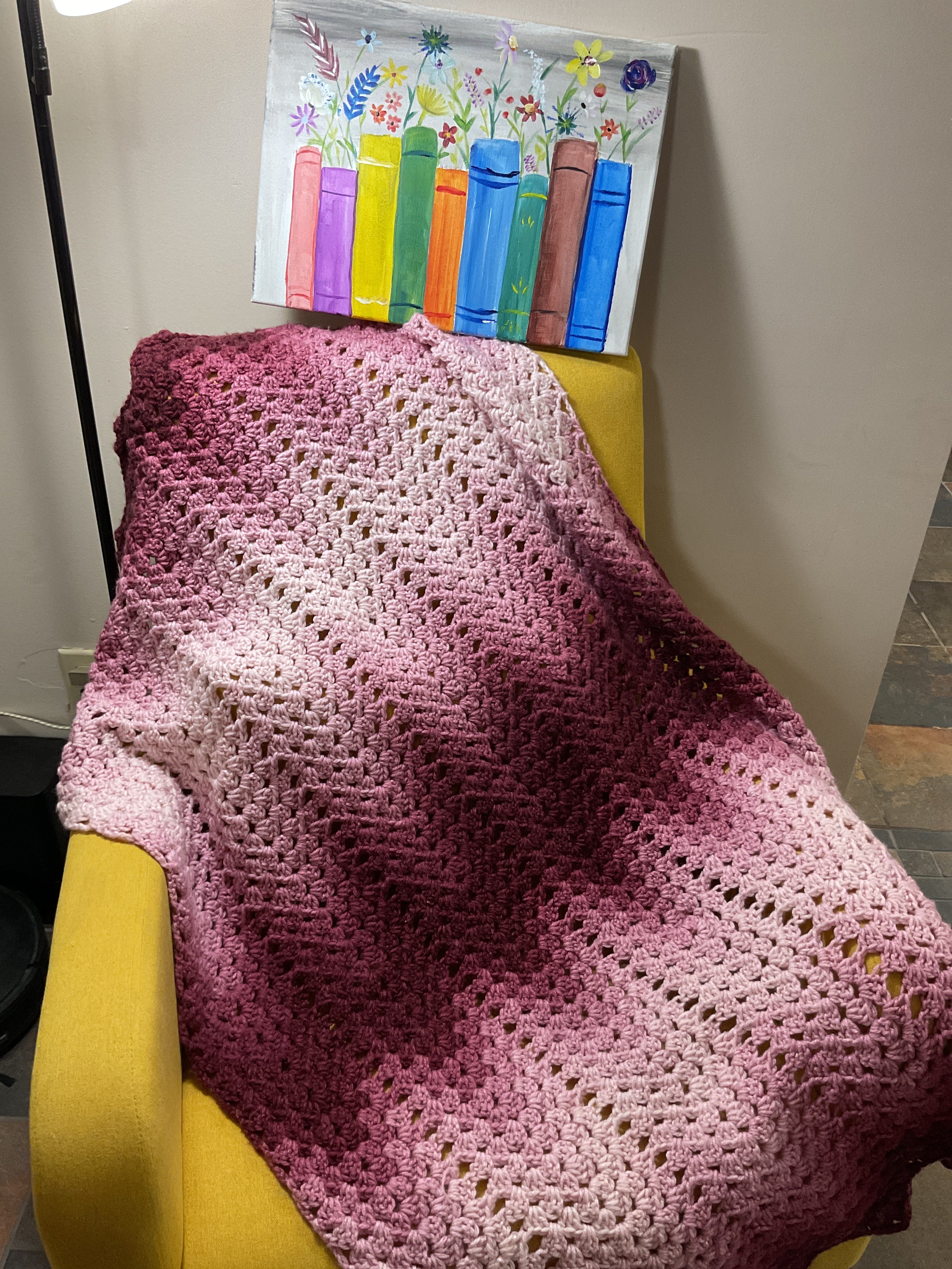 Crocheted lap blanket