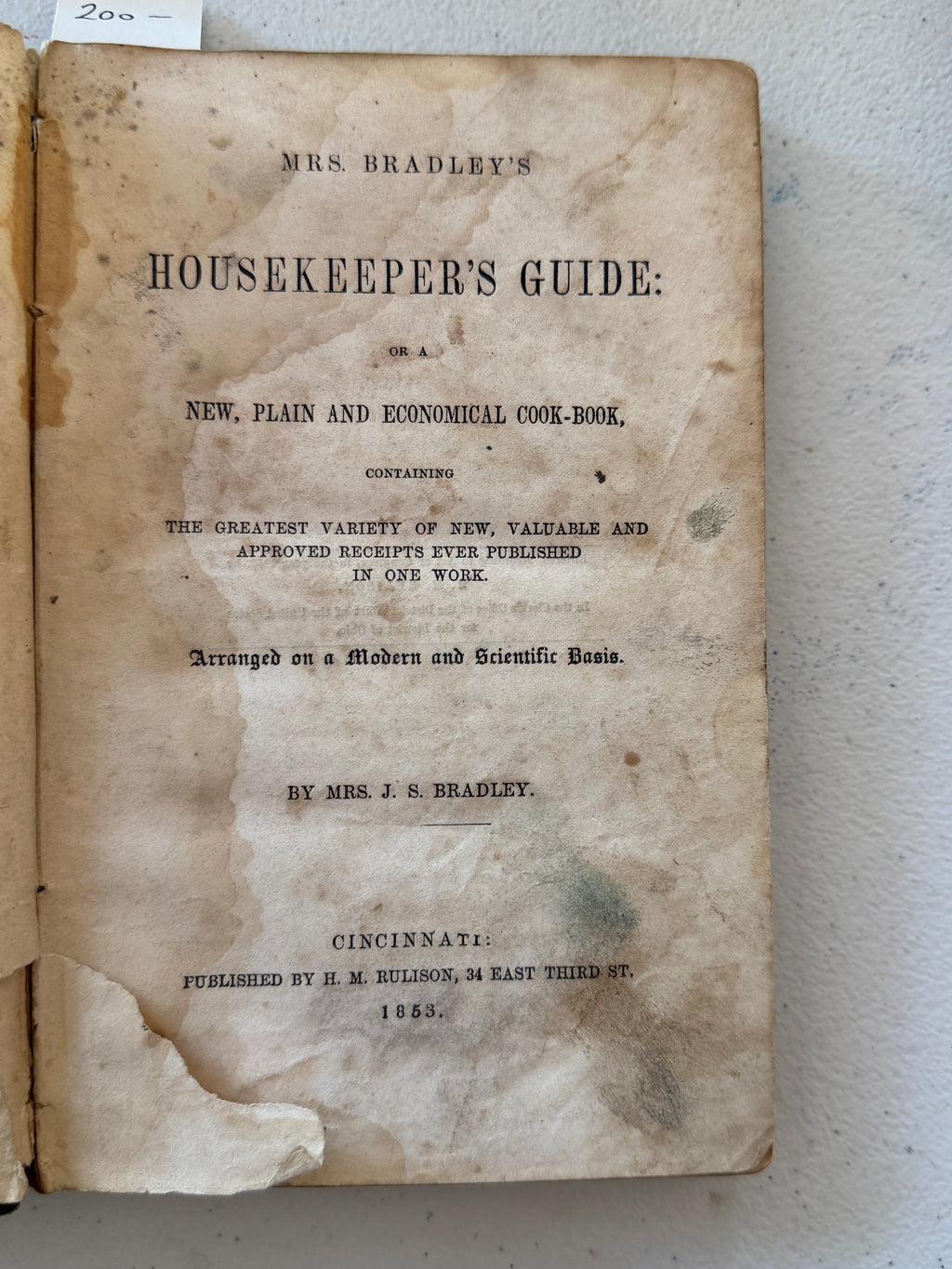 Mrs. Bradley's Housekeeper's Guide