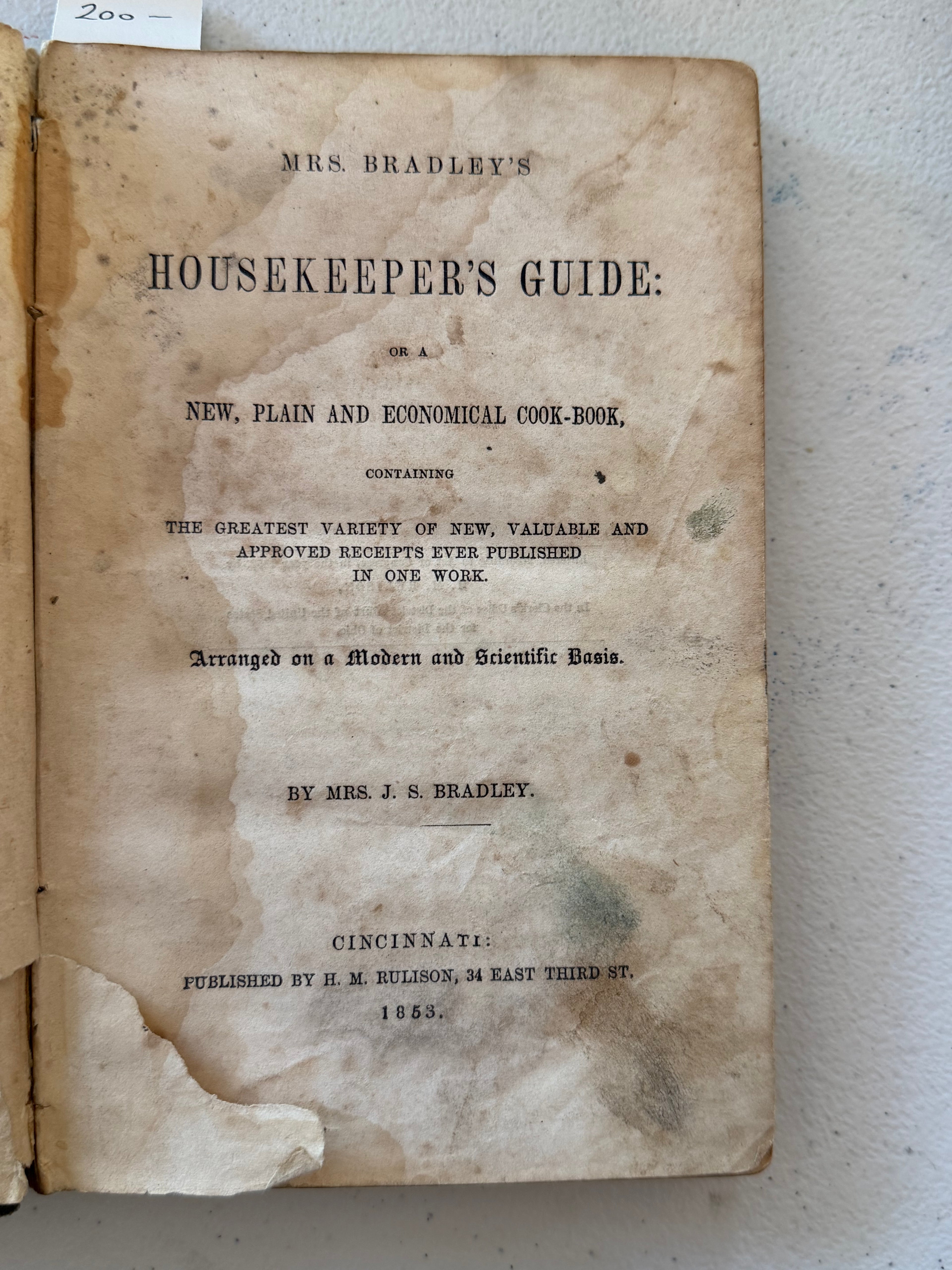 Mrs. Bradley's Housekeeper's Guide