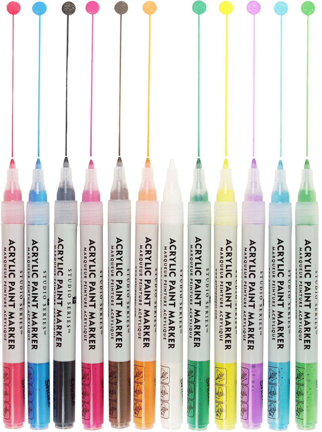 Peter Pauper Press - Studio Series Acrylic Paint Marker Set (12-piece set)