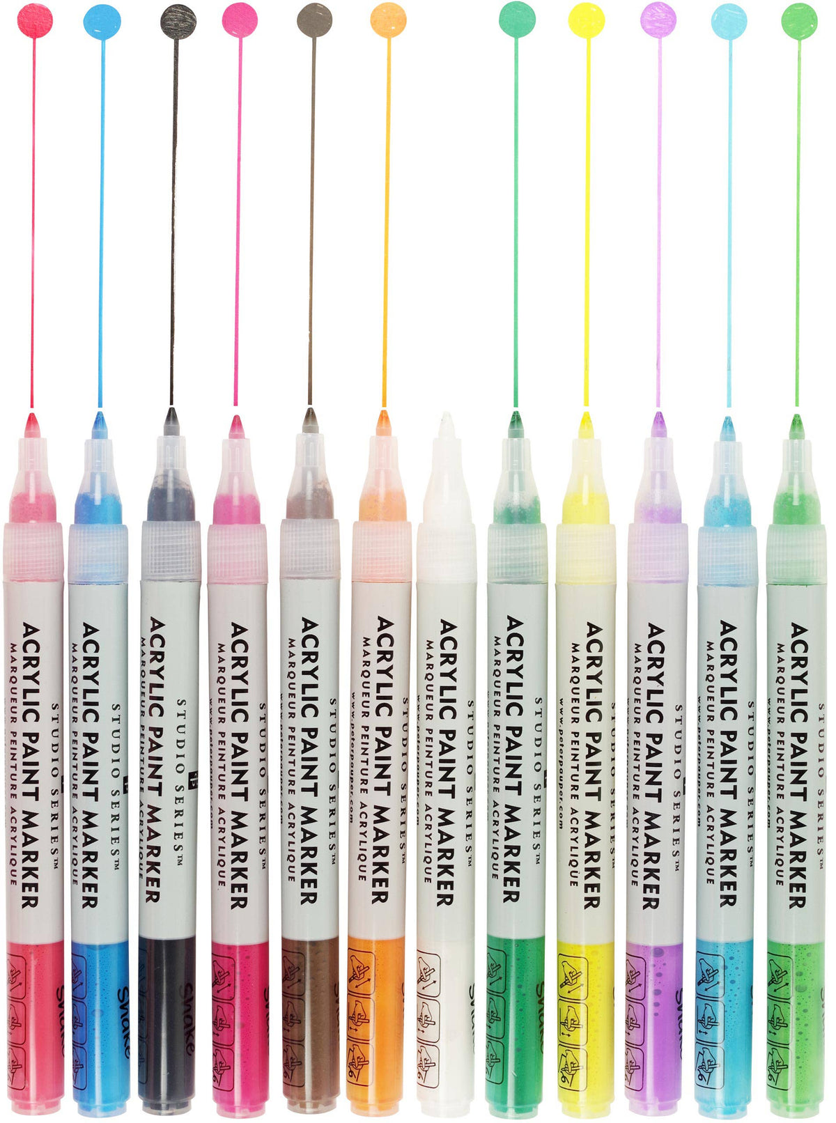 Peter Pauper Press - Studio Series Acrylic Paint Marker Set (12-piece set)