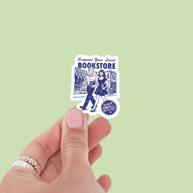 Limes & Lilly - Support Your Local Bookstore Retro Vinyl Sticker