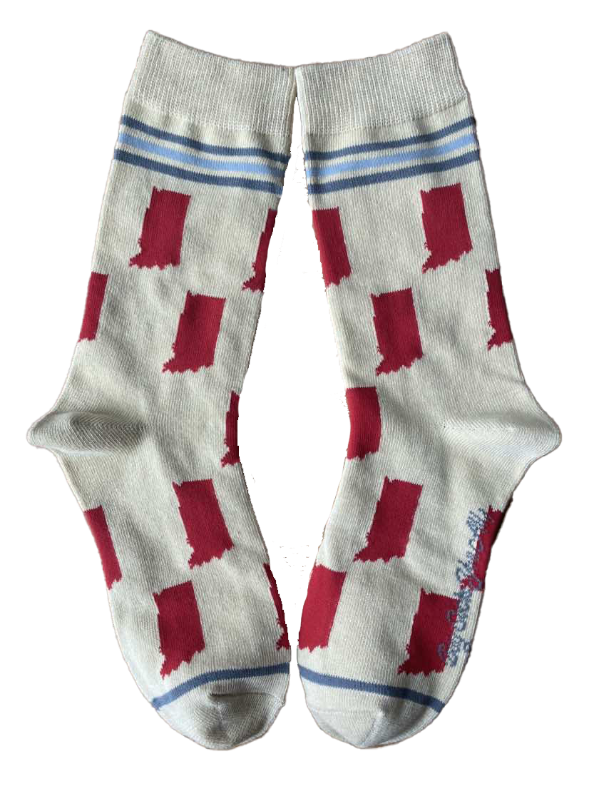 Buy Socks You All - Indiana State Shapes Crimson and Cream Women's Socks