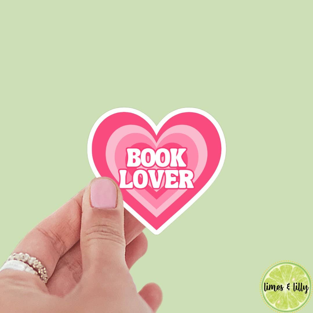 Limes & Lilly - Book Lover heart bookish stickers,  romance era, book