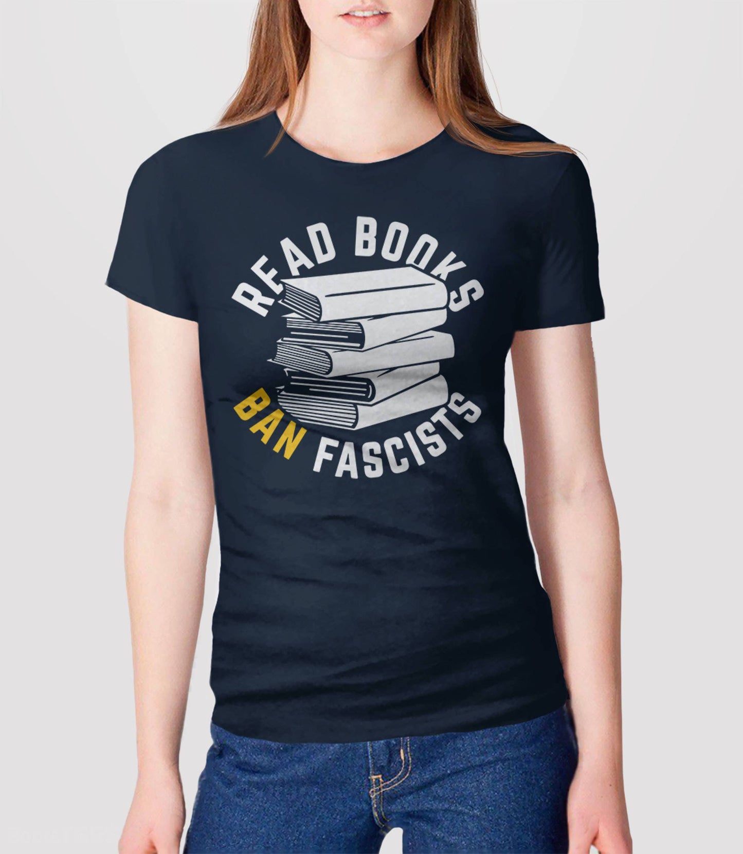 BootsTees - Read Books Ban Fascists T-Shirt, Funny Banned Book Shirt