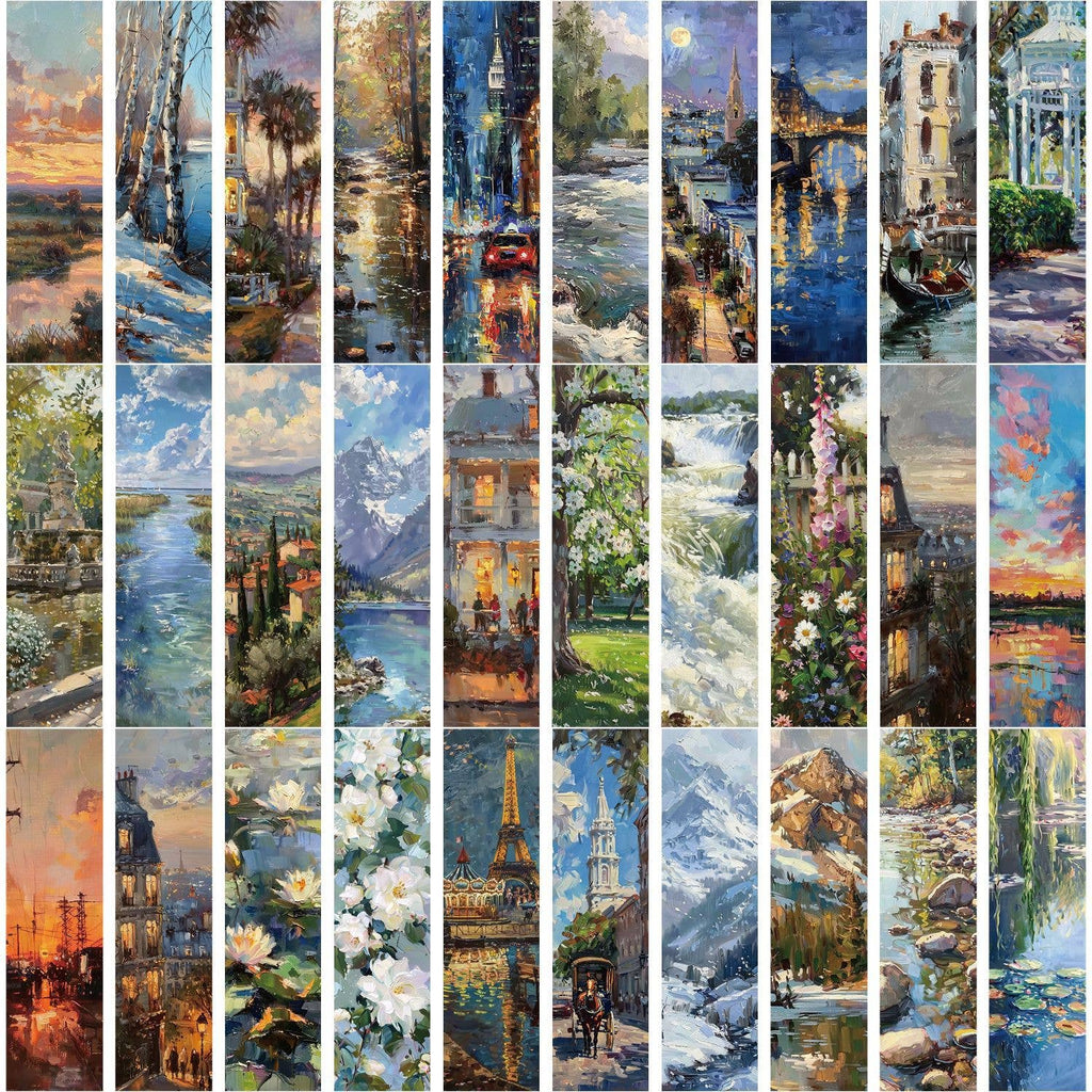 Magnifique Hearts - Scenic Oil Painting Bookmarks – Artsy Landscape Reminders