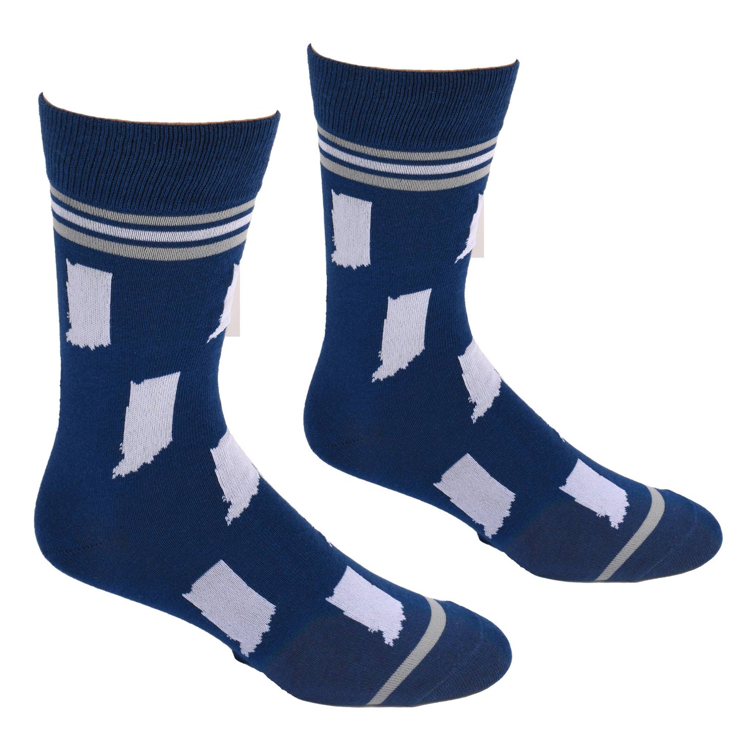 Buy Socks You All - Indiana State Shapes Blue and White Men's Socks