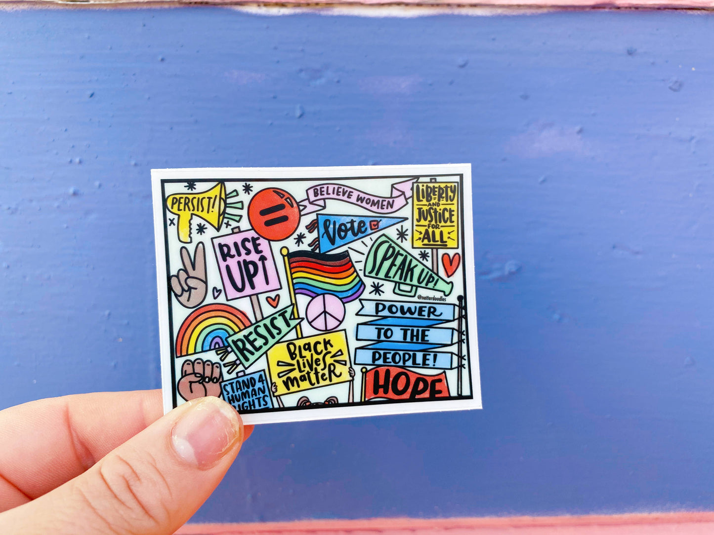 NatterDoodle - Your Voice Has Power Activism Protest Sticker