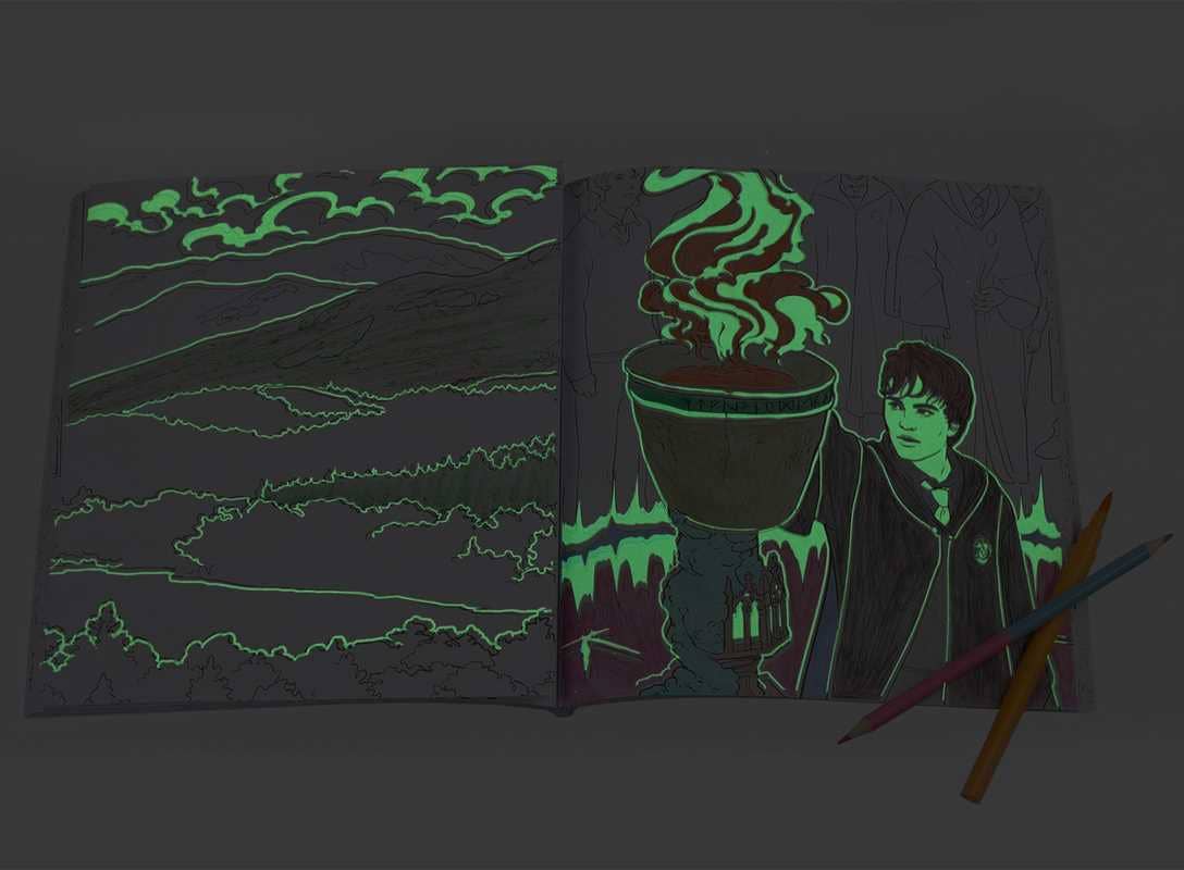 Simon & Schuster - Harry Potter Glow in the Dark Coloring Book by Editors of Thunder Bay Press