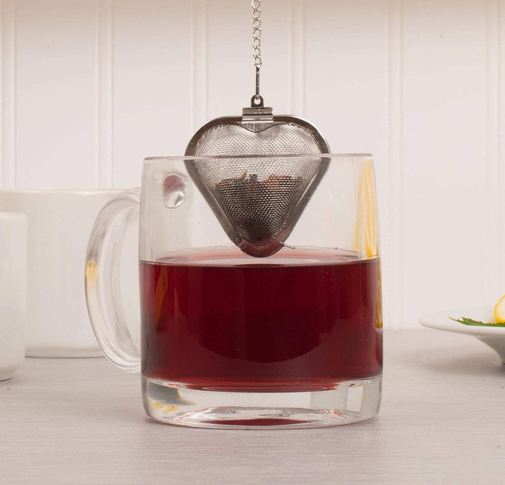 Magnifique Hearts - Heart-Shaped Mesh Tea Infuser, 2.5-Inch Stainless Steel