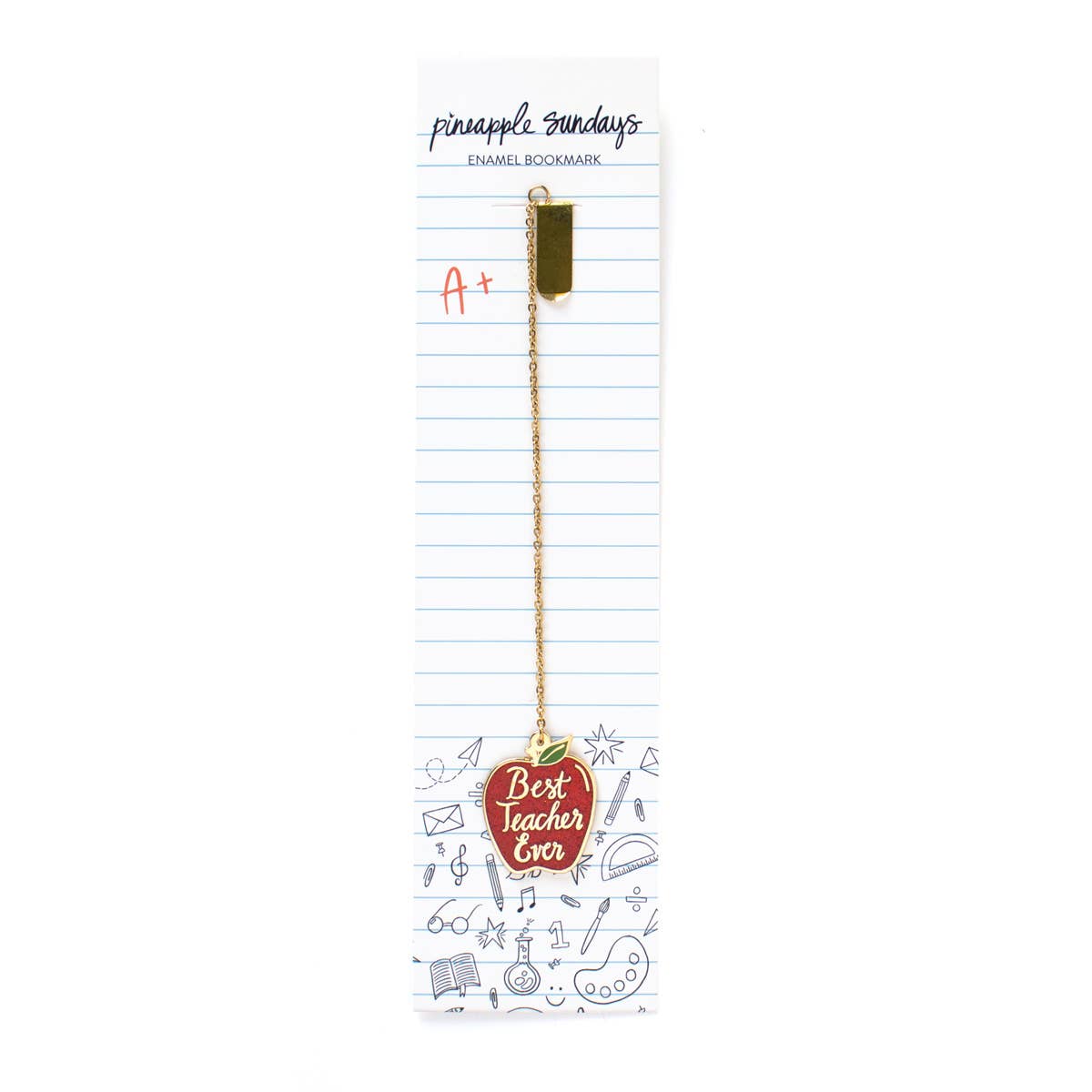 Pineapple Sundays Design Studio - Best Teacher Ever Enamel Bookmark