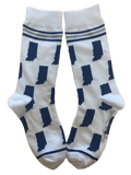 Buy Socks You All - Indiana State Shapes Blue and White Women's Socks