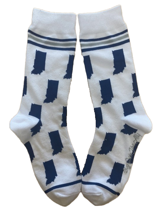 Buy Socks You All - Indiana State Shapes Blue and White Women's Socks