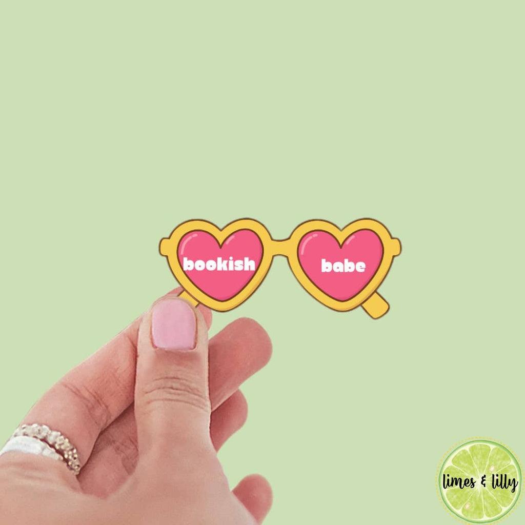 Limes & Lilly - Bookish Girl Heart Sunglasses Retro Vinyl Sticker