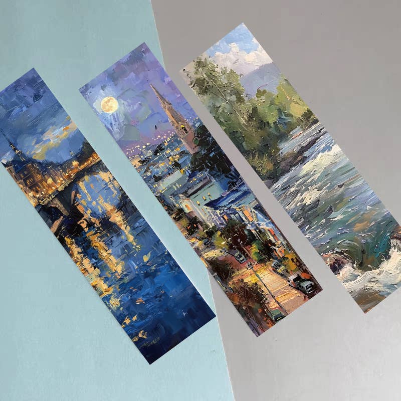 Magnifique Hearts - Scenic Oil Painting Bookmarks – Artsy Landscape Reminders