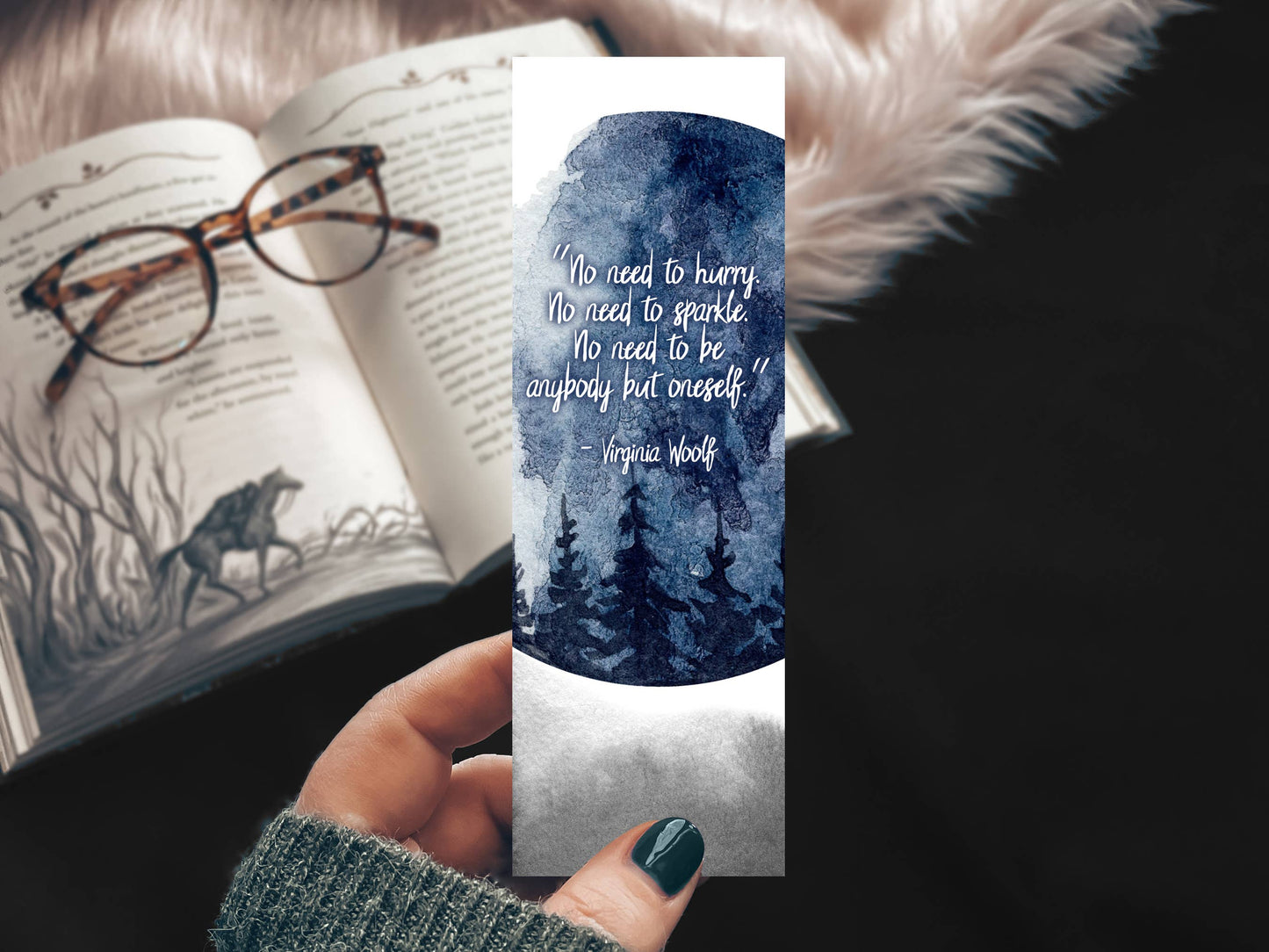 Mirkwood Scribes - Virginia Woolf Quote Watercolor Bookmark