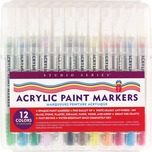 Peter Pauper Press - Studio Series Acrylic Paint Marker Set (12-piece set)