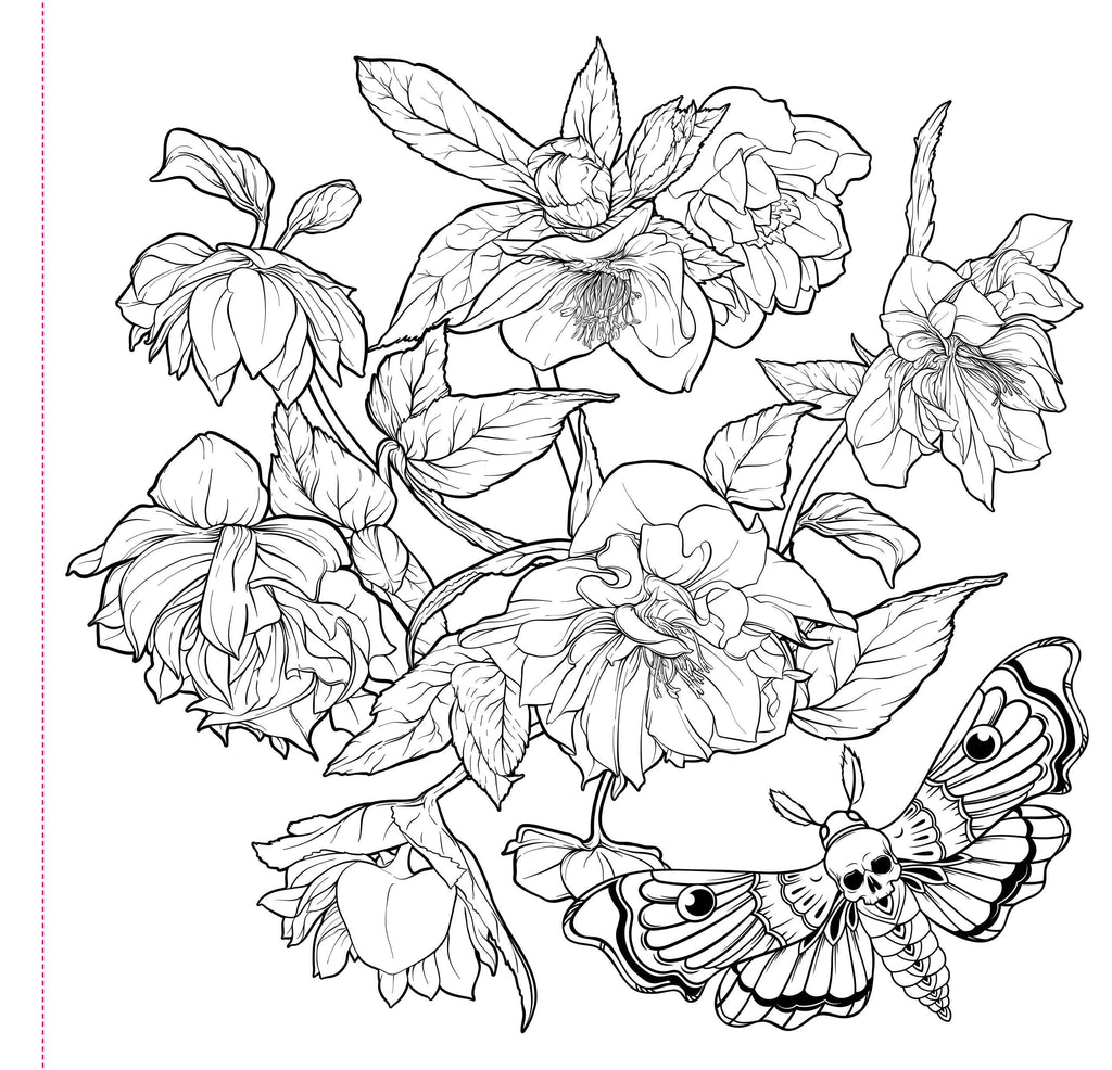 Peter Pauper Press - Goth Garden Adult Coloring Book