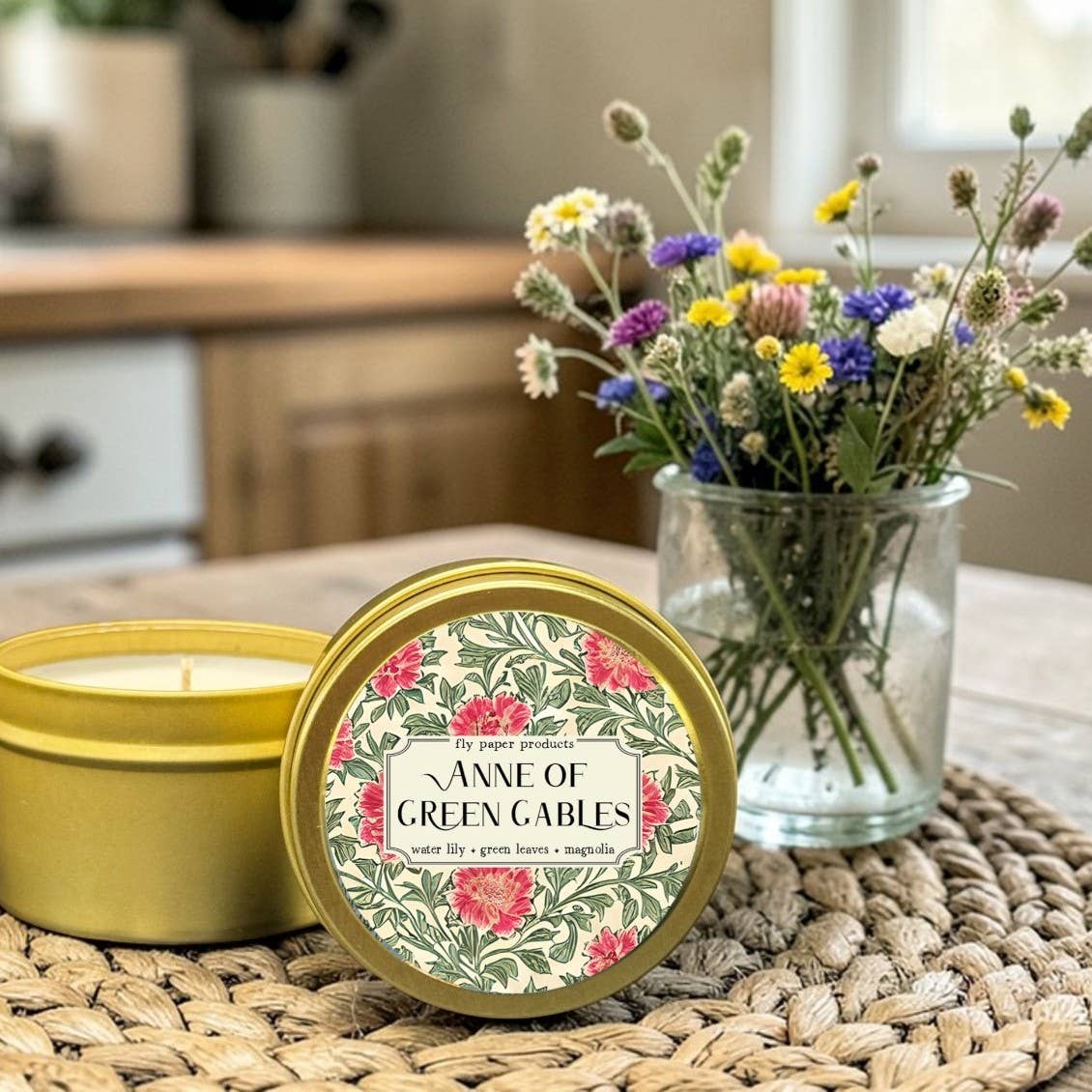 Fly Paper Products - Anne of Green Gables 4oz Candle Water Lily + Green Leaves