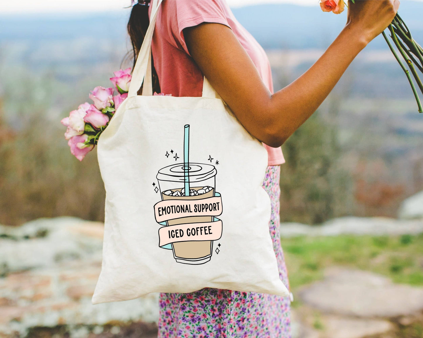 256 Craft Co - Emotional Support Iced Coffee Canvas Tote Bag