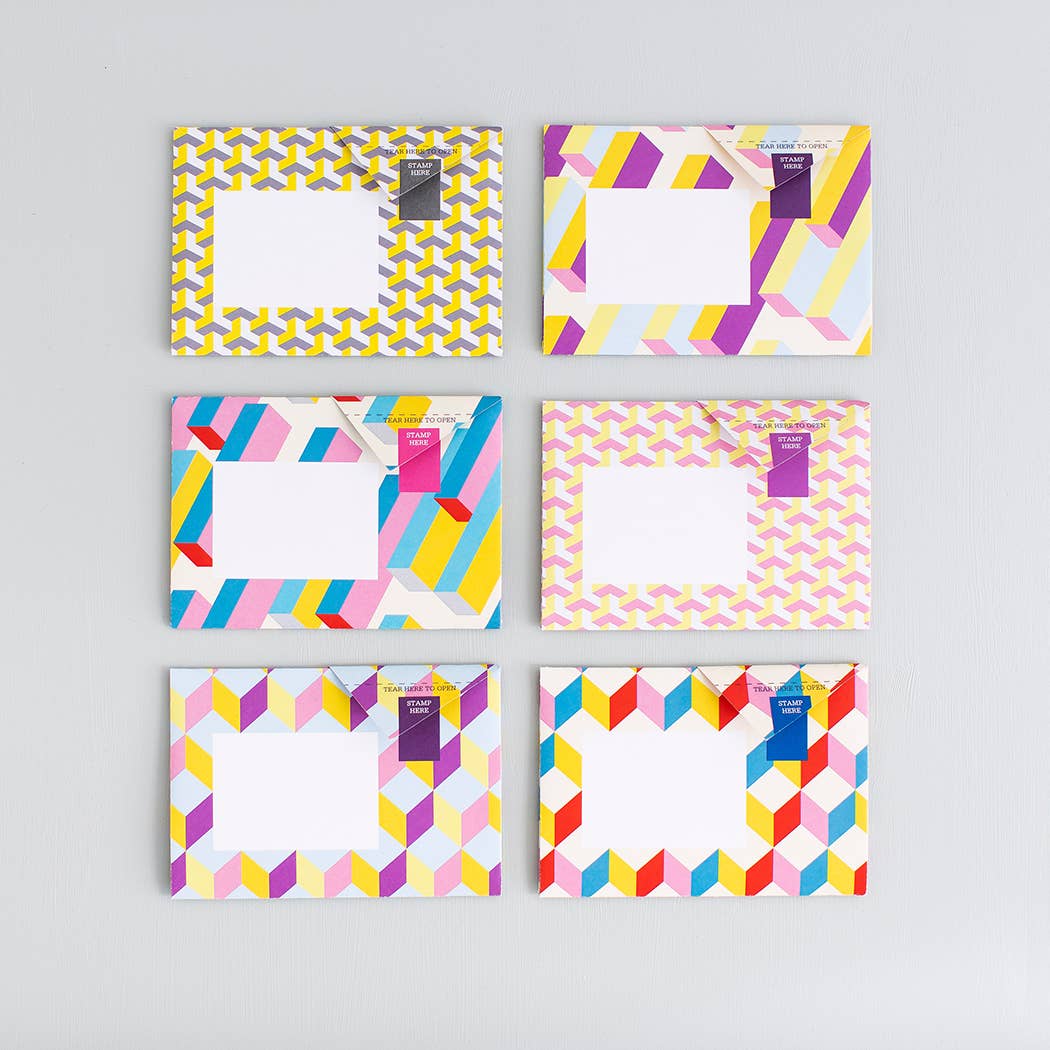 pigeonposted - Urban Pigeon, Colorful Folding Letter Pack, Pack of 6