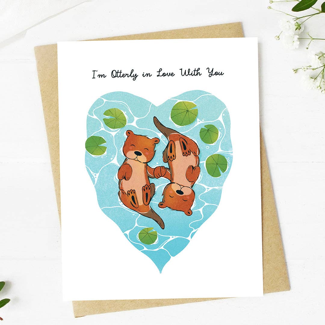 Big Moods - "I'm otterly in love with you" Adorable Valentine's Card