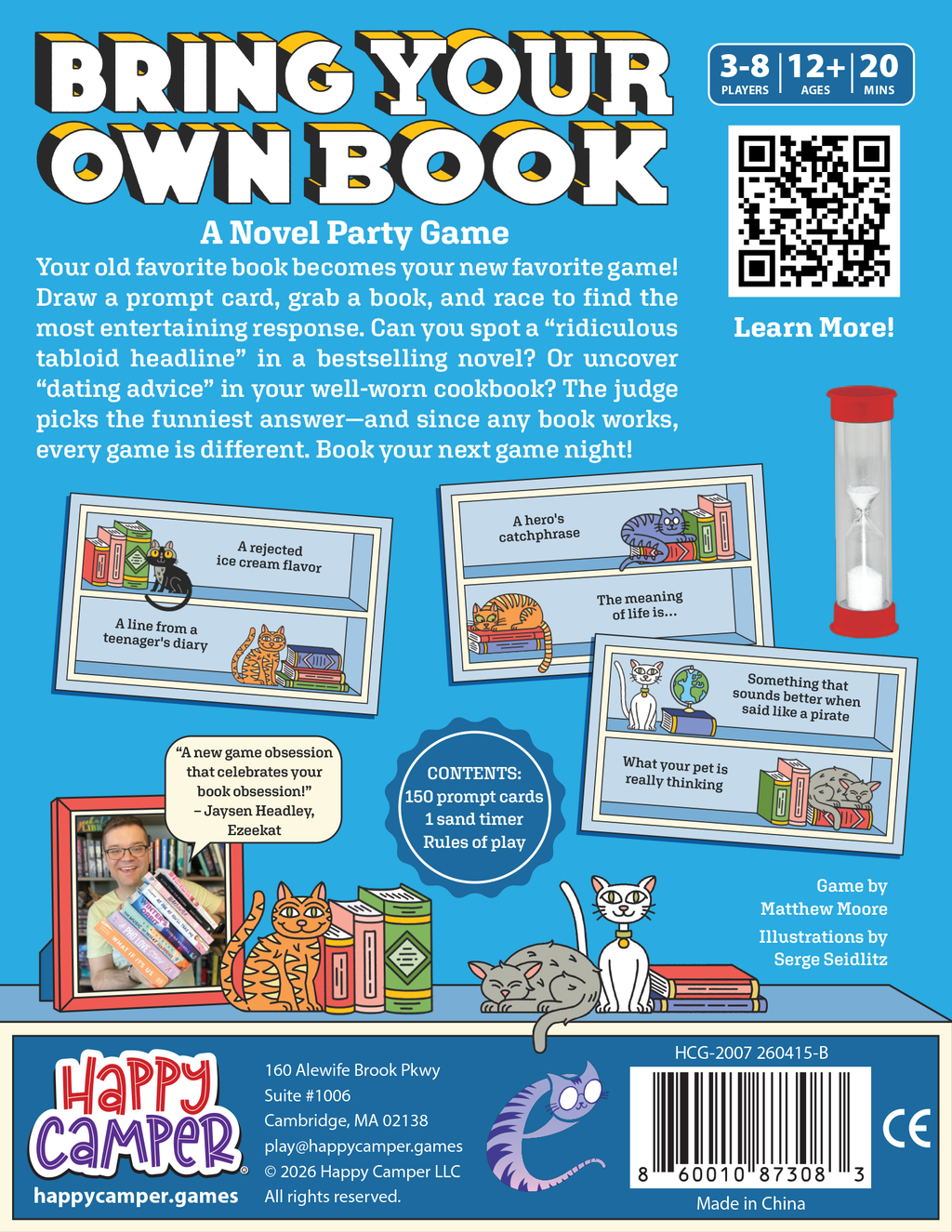 Happy Camper - Bring Your Own Book - A Novel Party Game - Bookish Gift
