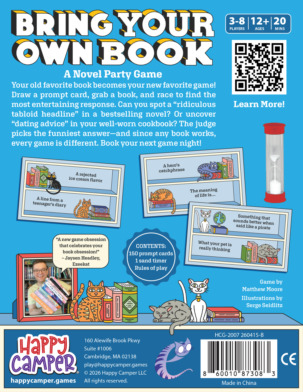 Happy Camper - Bring Your Own Book - A Novel Party Game - Bookish Gift