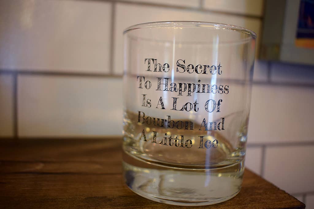 Buy Socks You All - The Secret to Happiness is a Lot of Bourbon and a Little Ice Rocks Glass