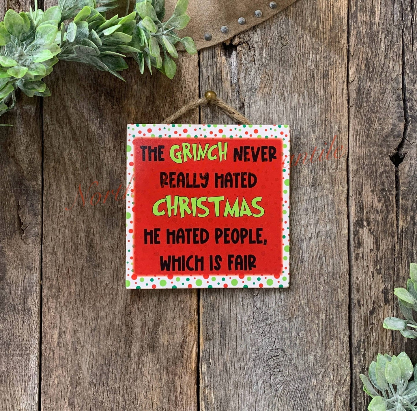 North Fork Mercantile - Hate People Not Christmas, Christmas Sign