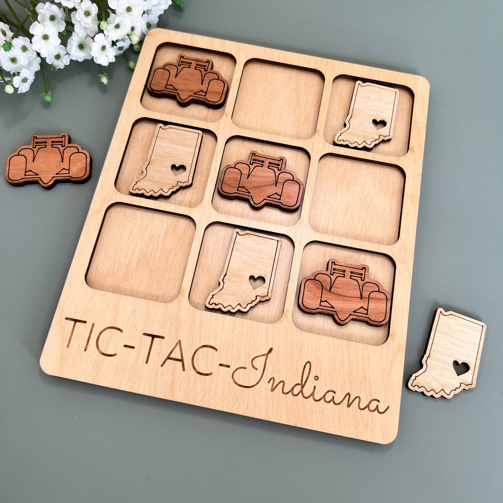 Birch House Games & Gifts - Indiana State Gift - Tic-Tac-Toe IN Game - Customizable