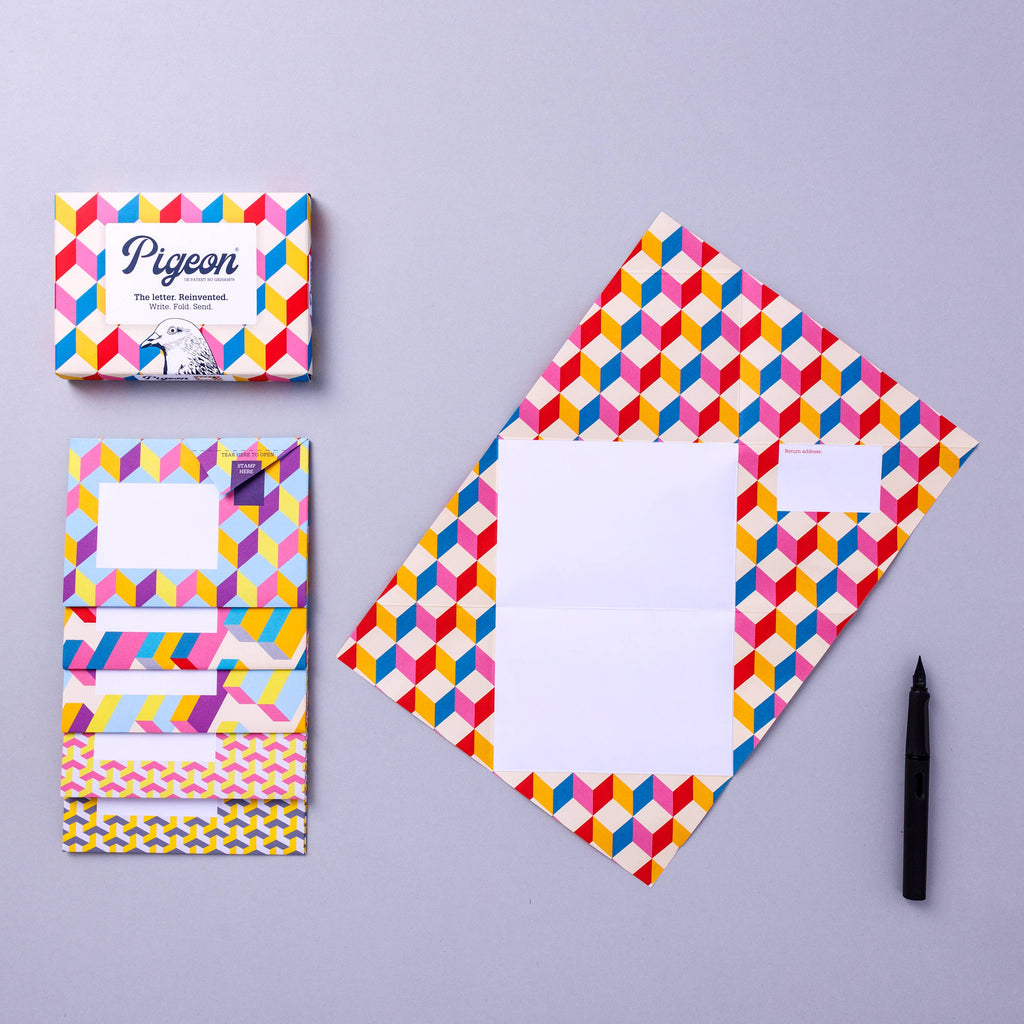 pigeonposted - Urban Pigeon, Colorful Folding Letter Pack, Pack of 6