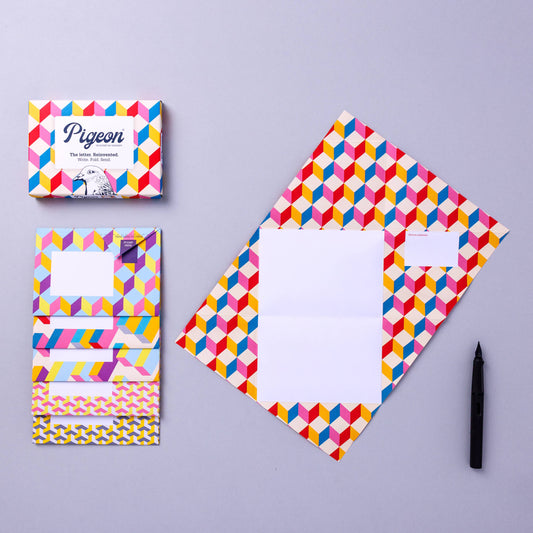 pigeonposted - Urban Pigeon, Colorful Folding Letter Pack, Pack of 6
